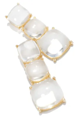Glam Hour Statement Stone Earring - Clear