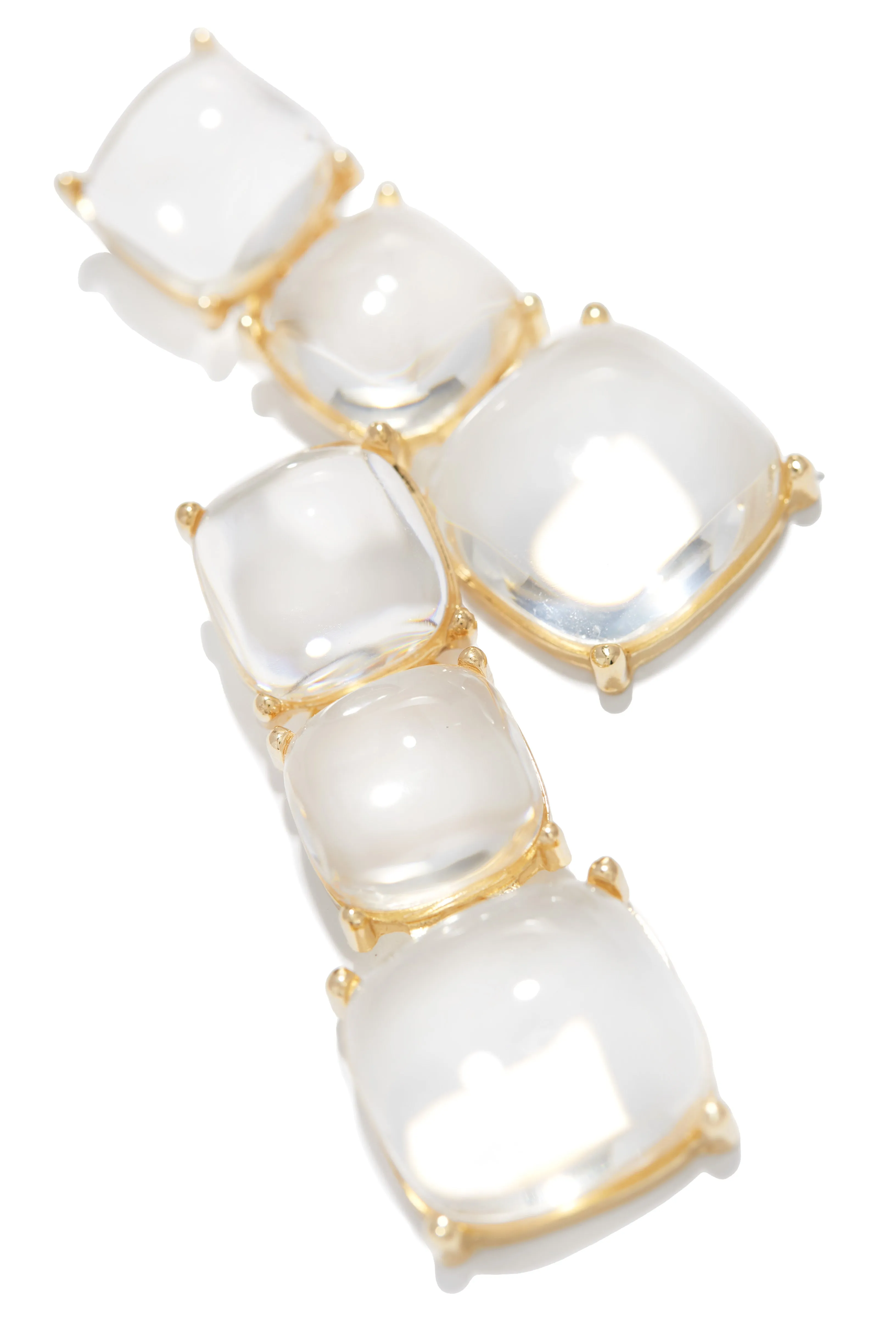 Glam Hour Statement Stone Earring - Clear