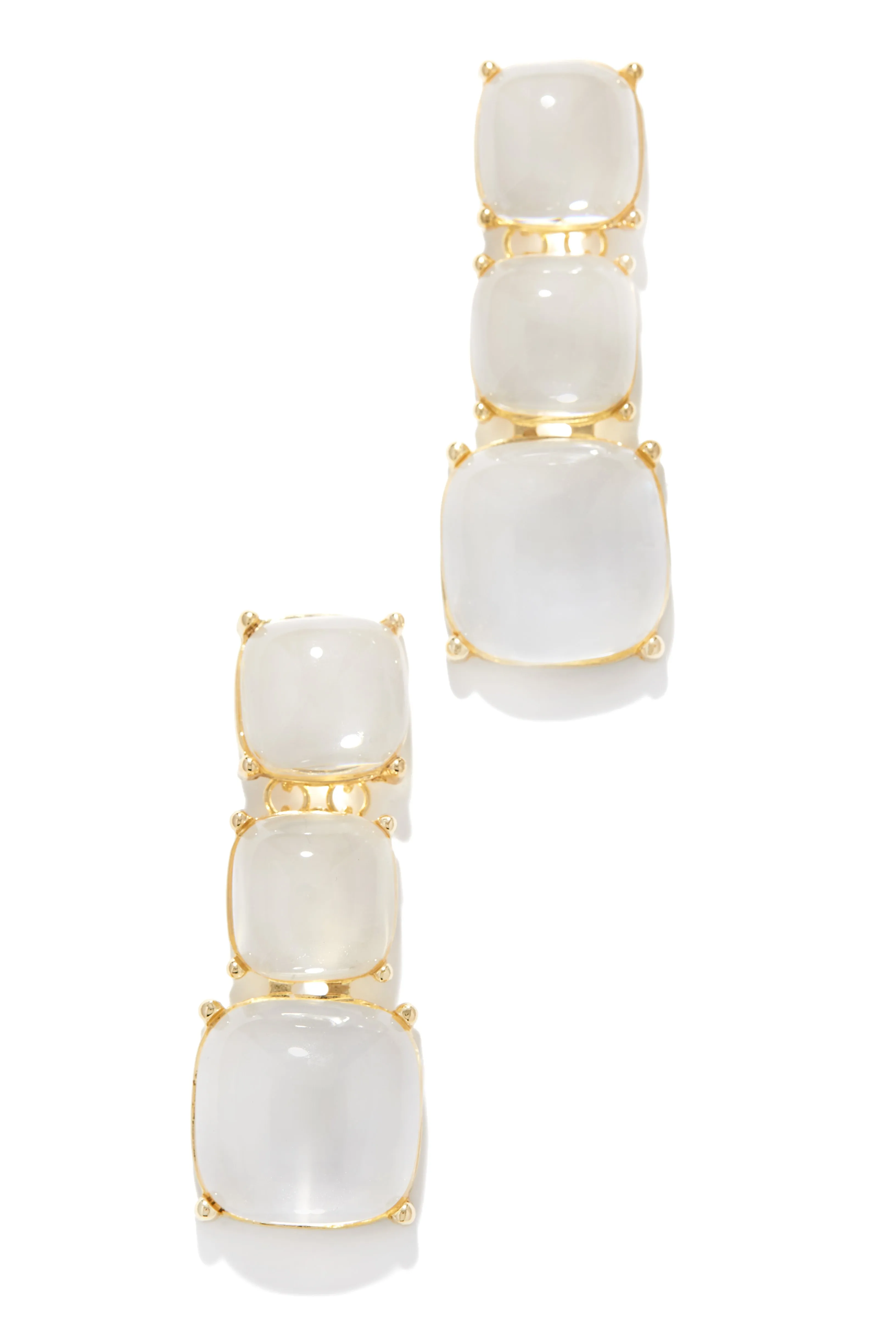 Glam Hour Statement Stone Earring - Clear