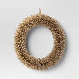 Glittered Christmas Wreath Gold - Threshold