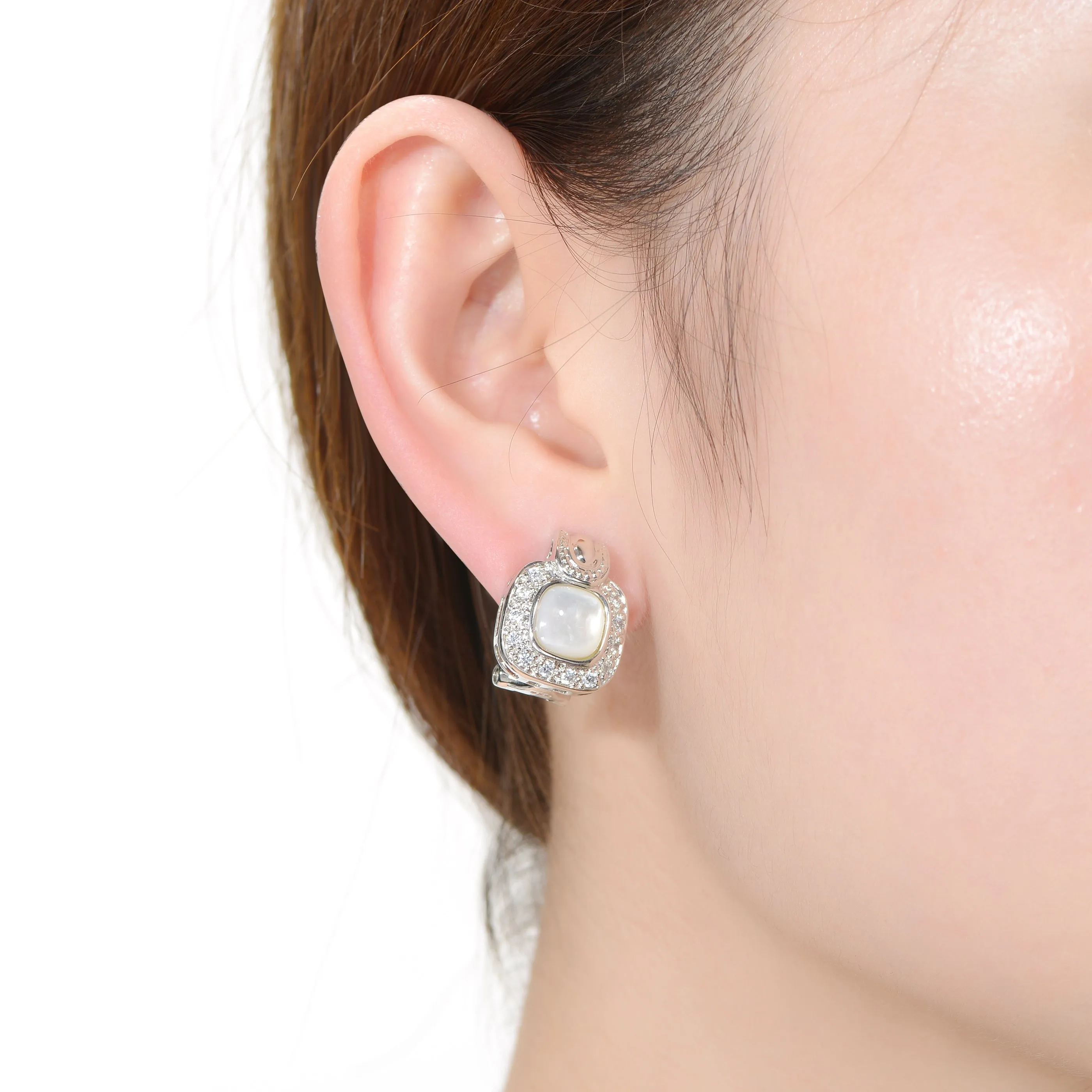 Gold Overlay Cubic Zirconia Pink Stone Earrings