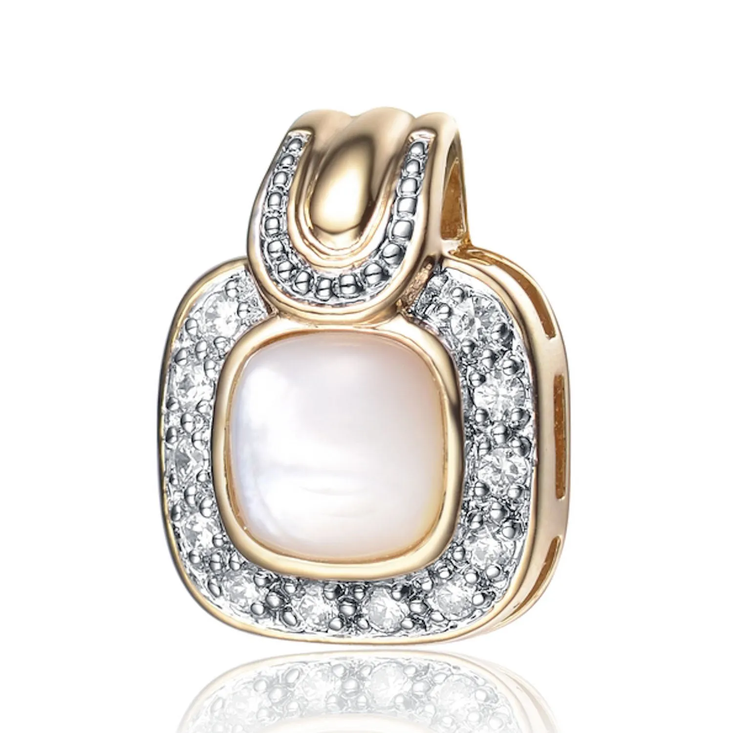 Gold Overlay Cubic Zirconia Pink Stone Earrings