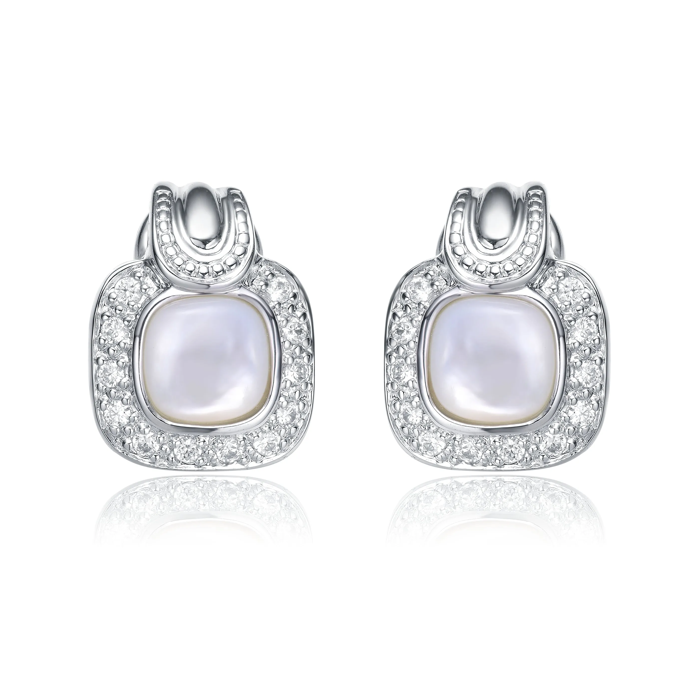 Gold Overlay Cubic Zirconia Pink Stone Earrings