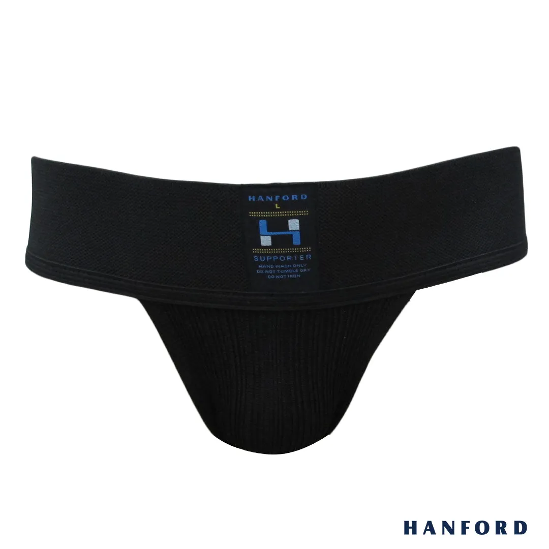 Hanford Athletic Men Supporter 3inches Plain Garter - Black (Single Pack)