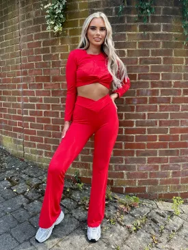 Harleigh Red Two Piece Matching Trouser Set