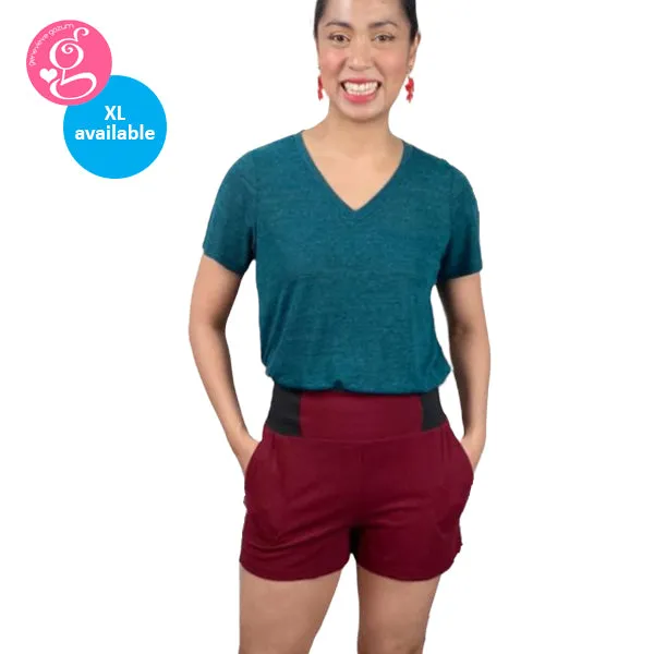 Hi Waist Shorts Twill with Slimming Side Garter
