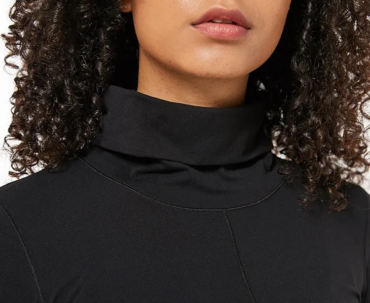 High Collar Yoga Crop Tops With