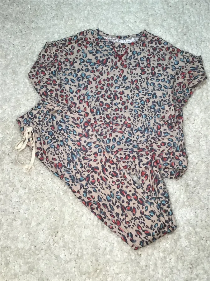 honeyme Colorful Animal Print Lounge Wear Bottoms