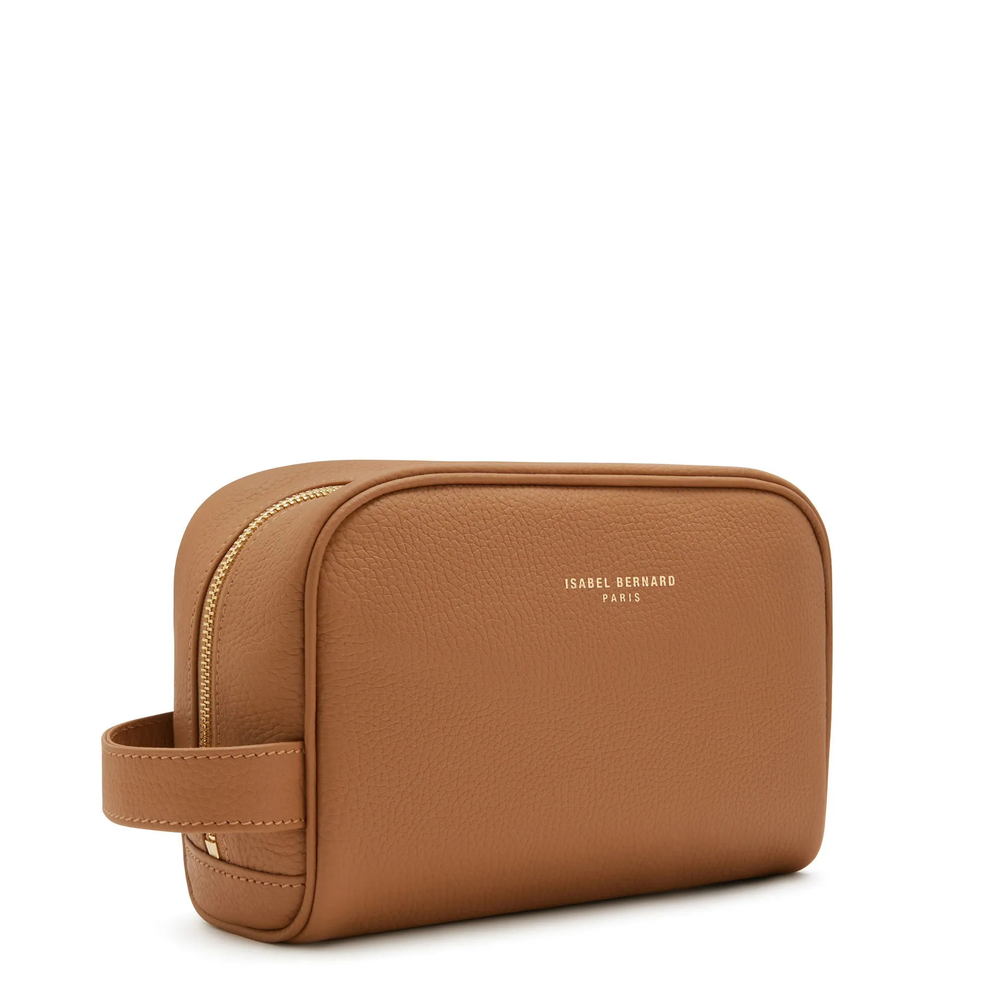 Honoré Blaize camel calfskin leather toiletry bag