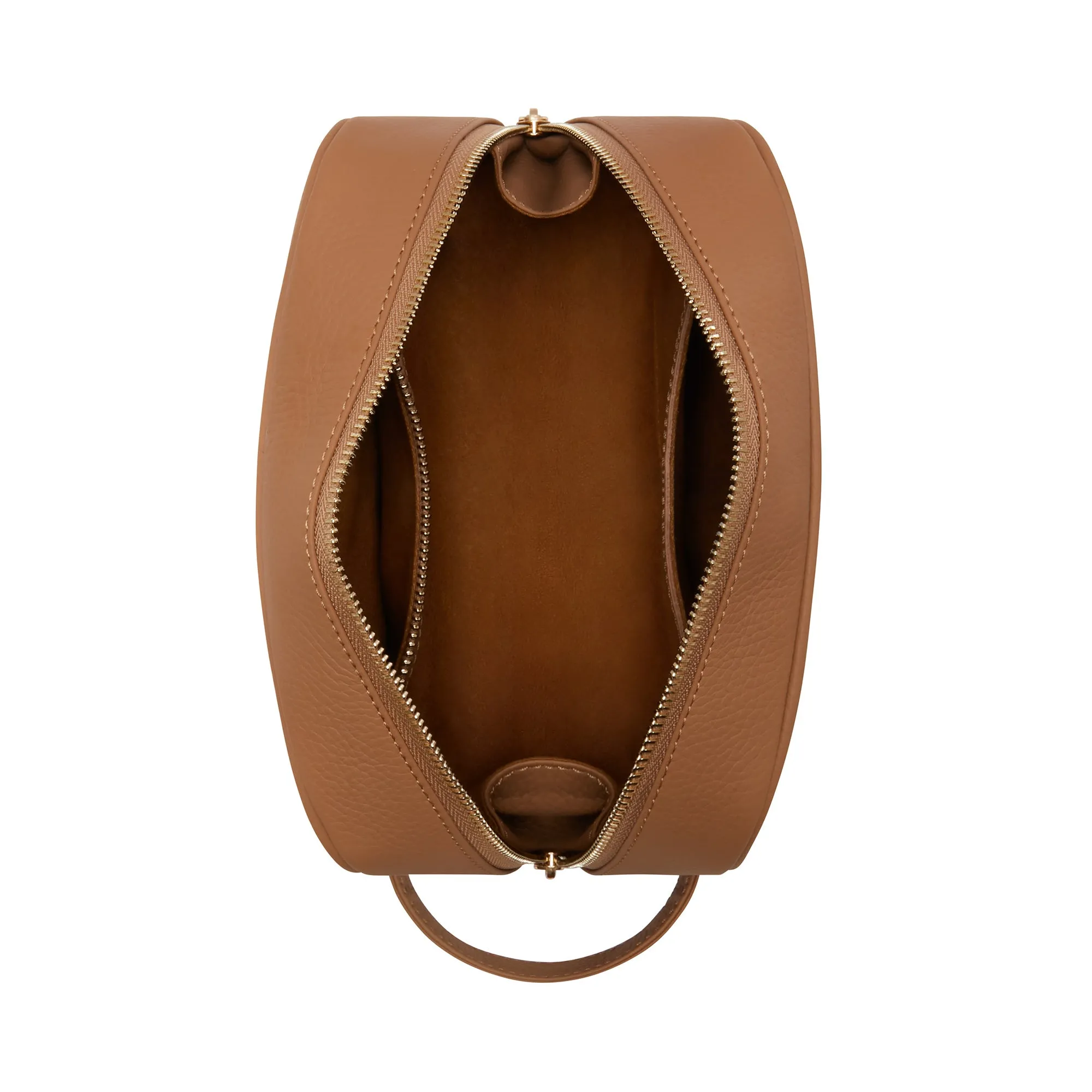 Honoré Blaize camel calfskin leather toiletry bag