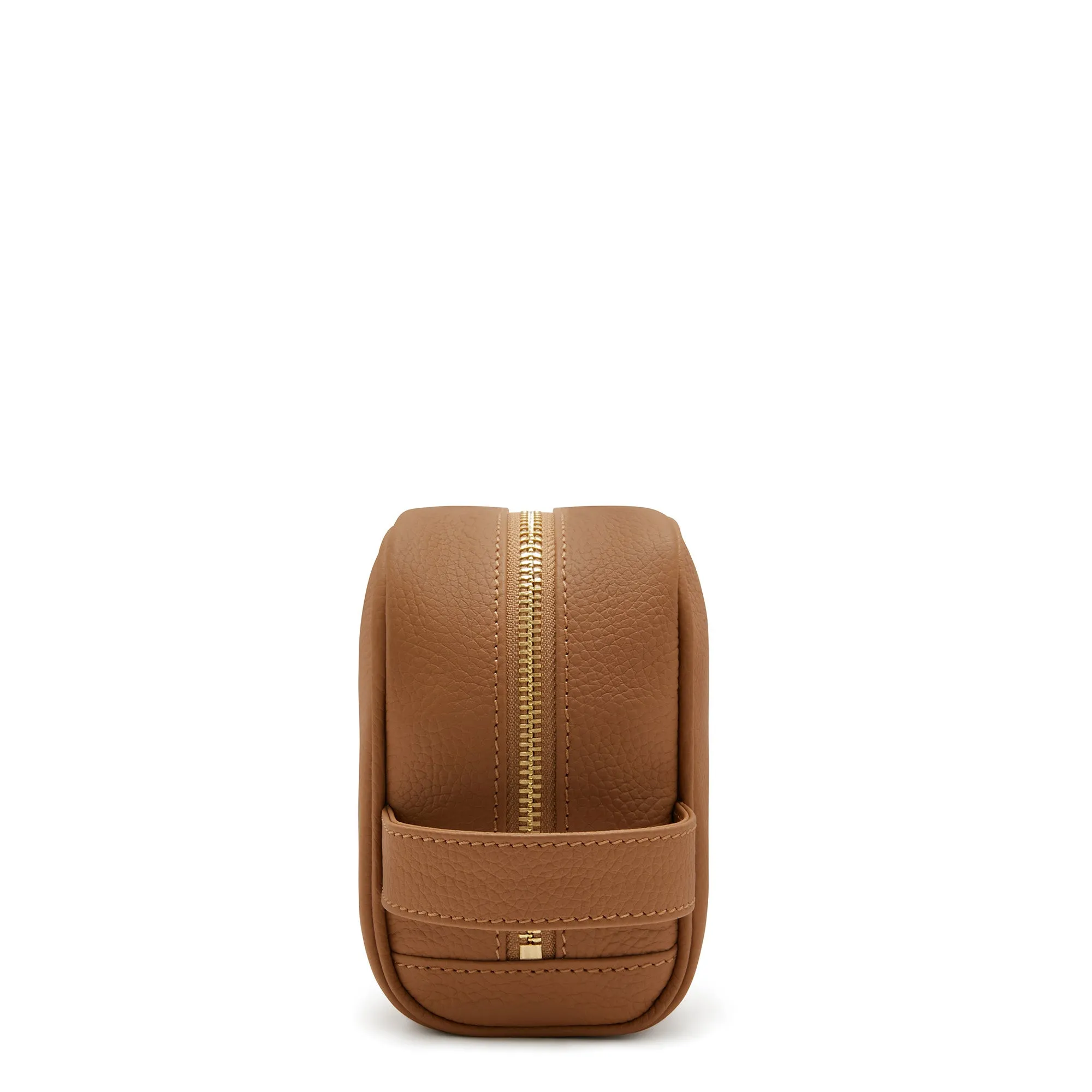 Honoré Blaize camel calfskin leather toiletry bag