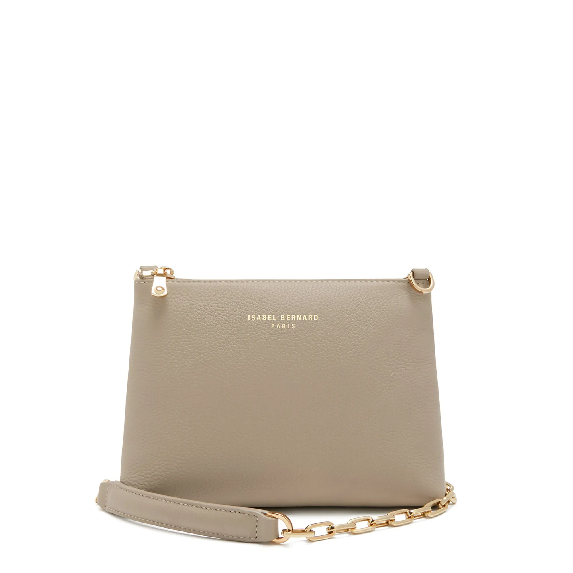 Honoré Misra taupe calfskin leather shoulder bag