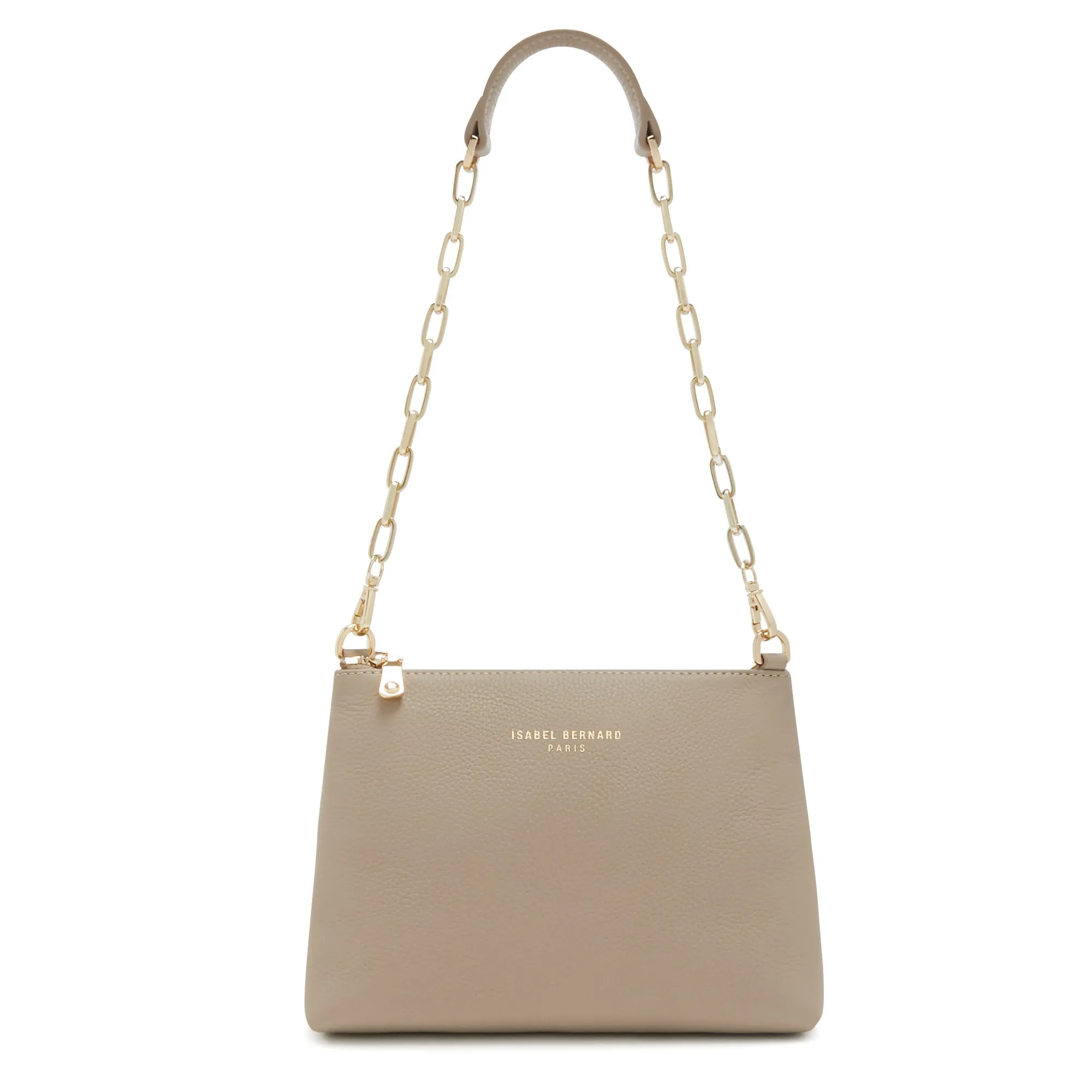 Honoré Misra taupe calfskin leather shoulder bag