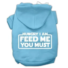 Hungry I am Screen Print Pet Hoodies Baby Blue Size XXXL (20)