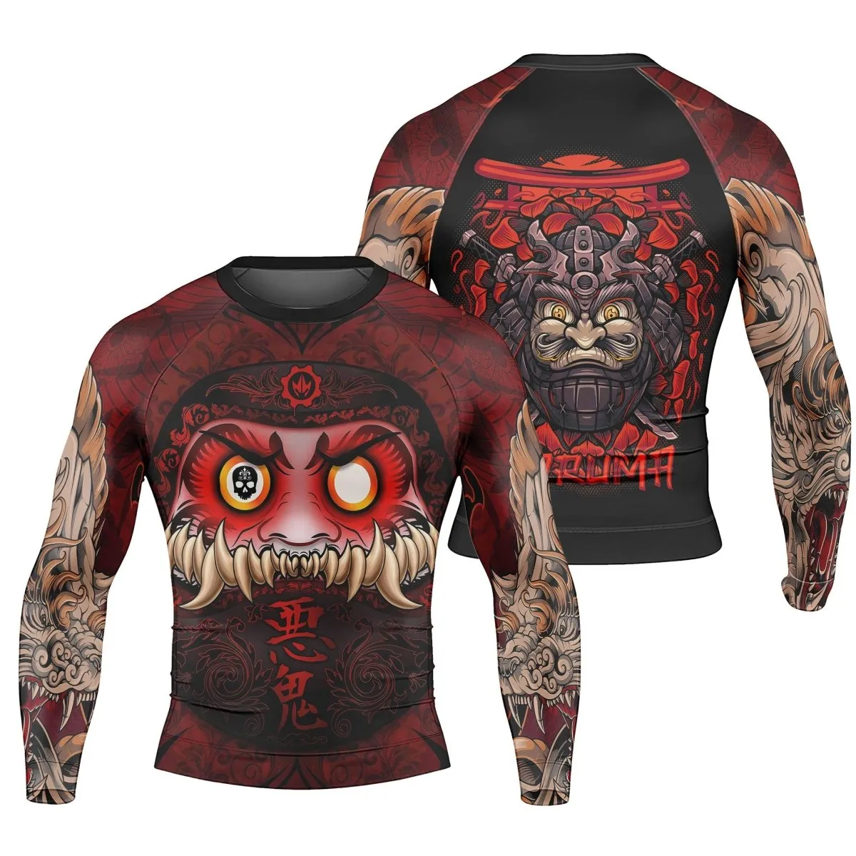 Japanese Daruma Long Sleeve Rash Guard