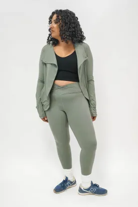 Jett Cross Front Leggings In Sage