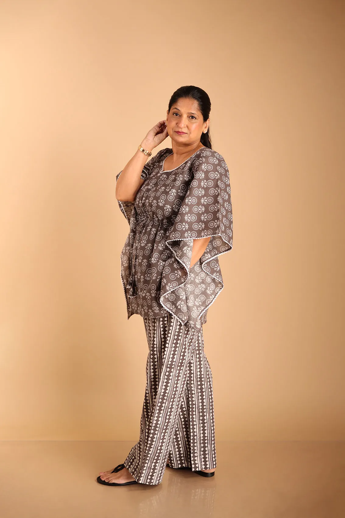 Kaftan Style Grey Lounge Wear Set