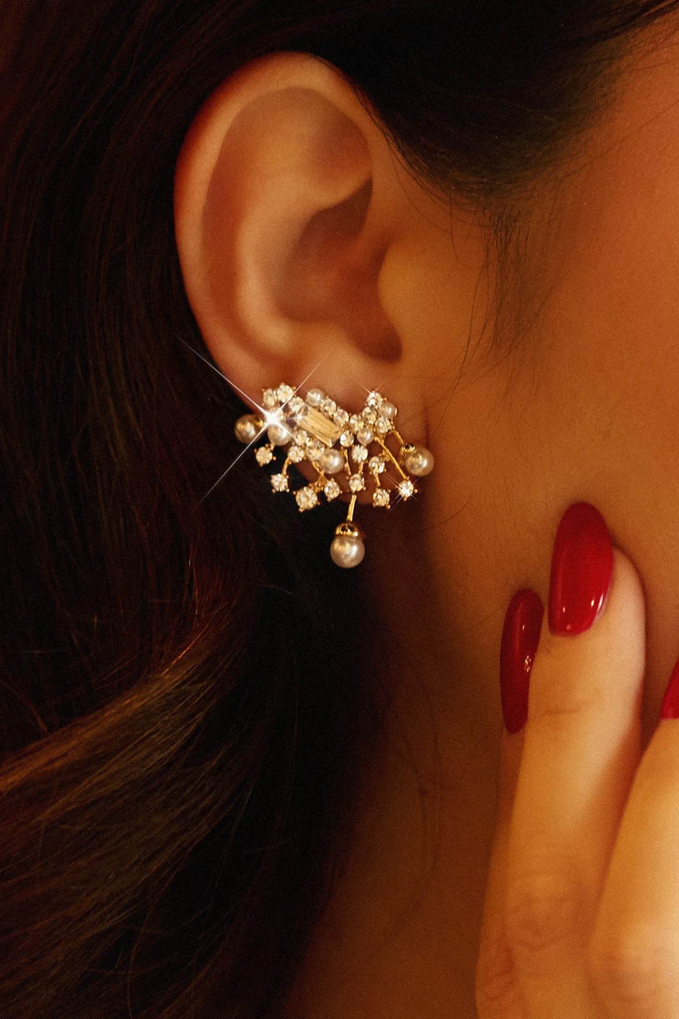 Karena Embellished Earring - Gold