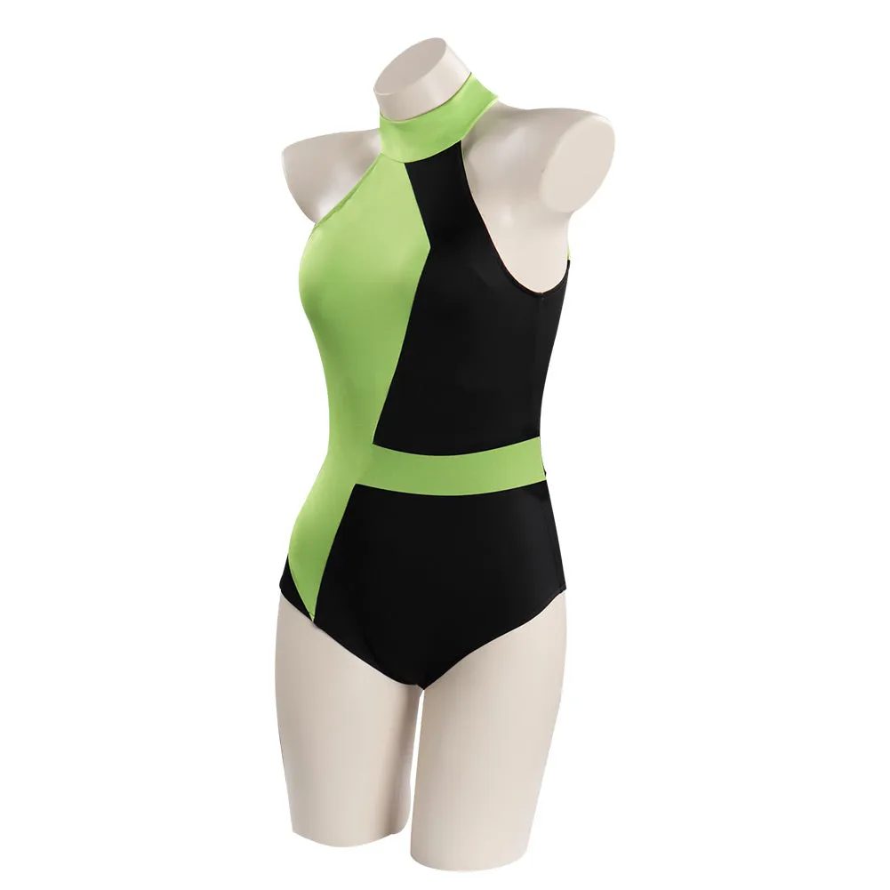 Kim Possible Shego Cosplay Costume Adult Swimwear Outfits Halloween Carnival Suit