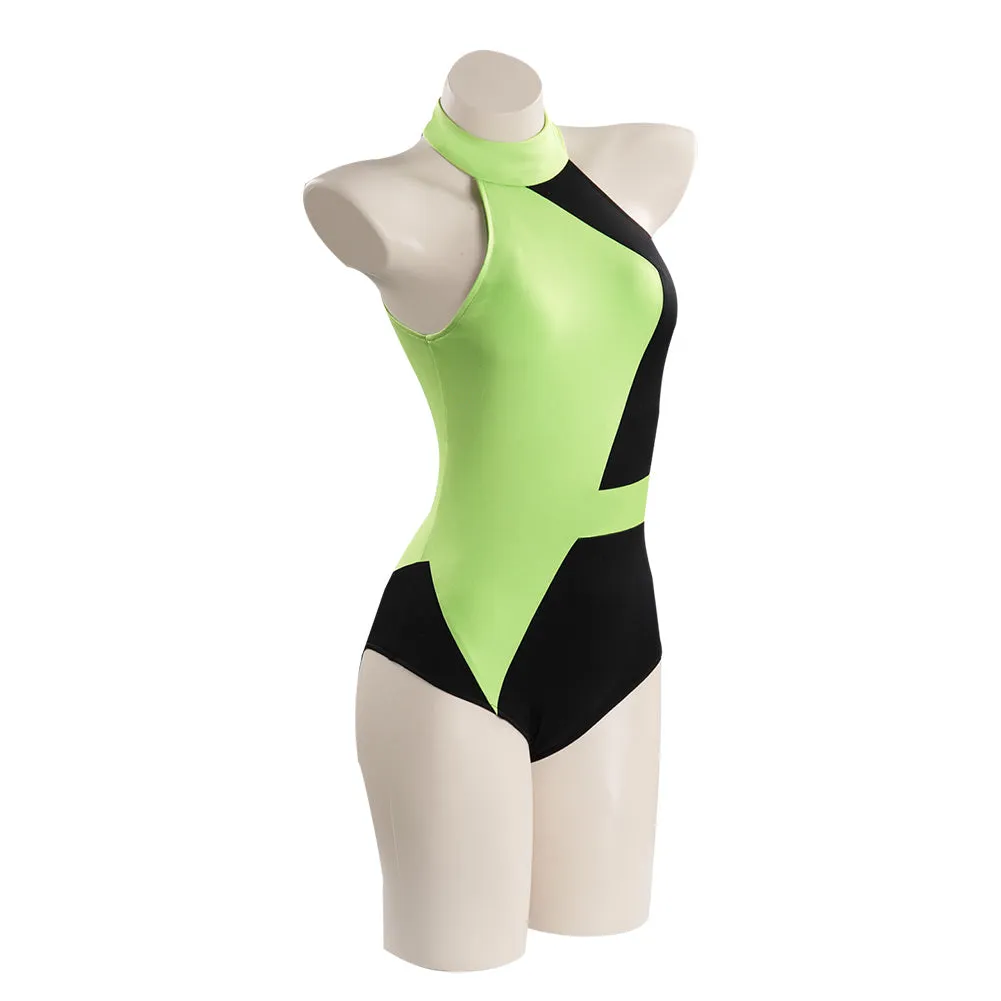 Kim Possible Shego Cosplay Costume Adult Swimwear Outfits Halloween Carnival Suit