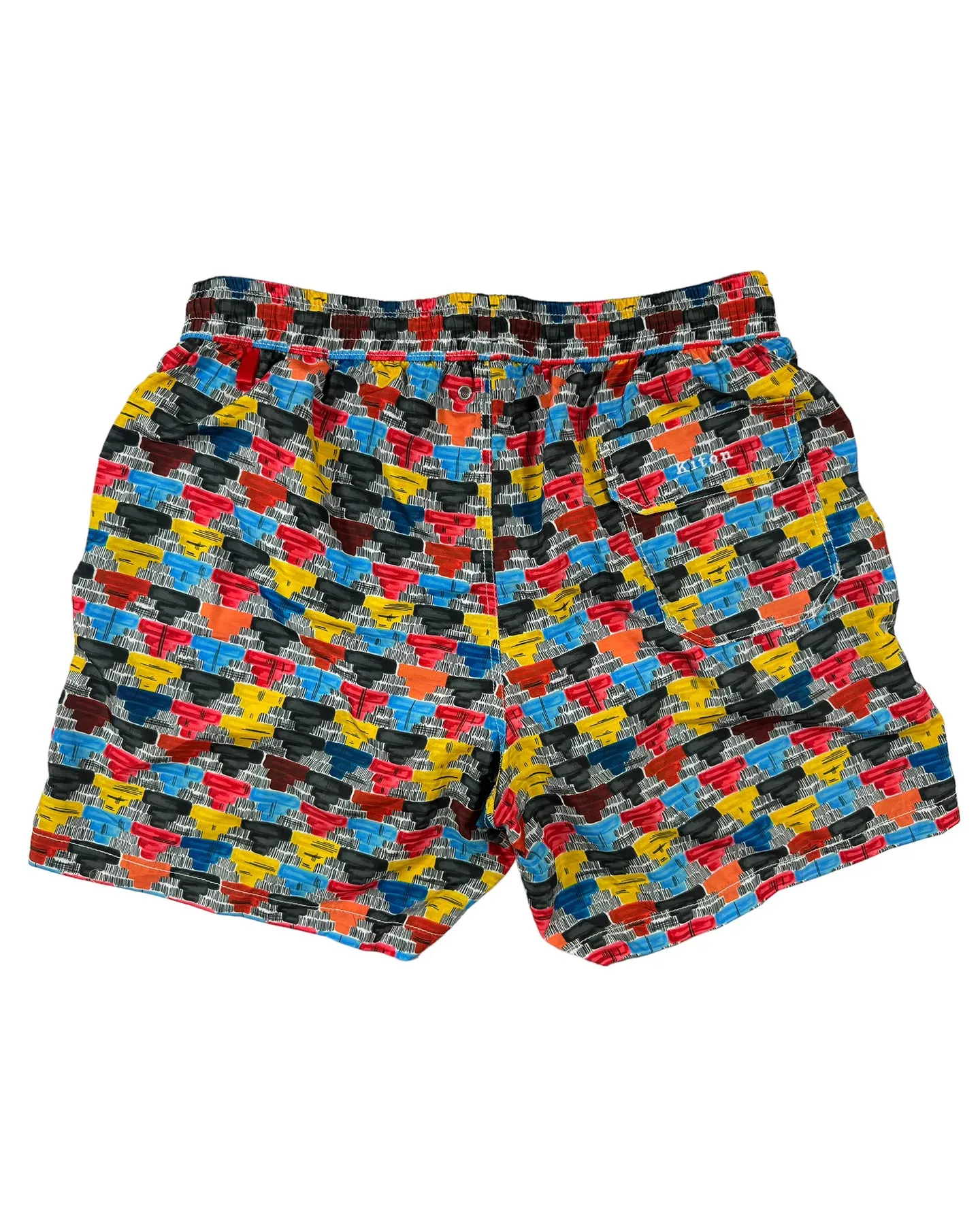 Kiton Swim Shorts L Geometric Design - Luxury Men Swimwear