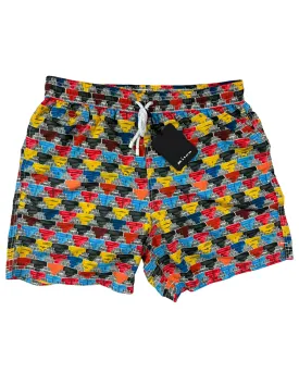 Kiton Swim Shorts L Geometric Design - Luxury Men Swimwear