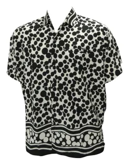 LA LEELA  Casual Button Down Short Sleeve Beach  Men Aloha Pocket  Halloween Black_W223