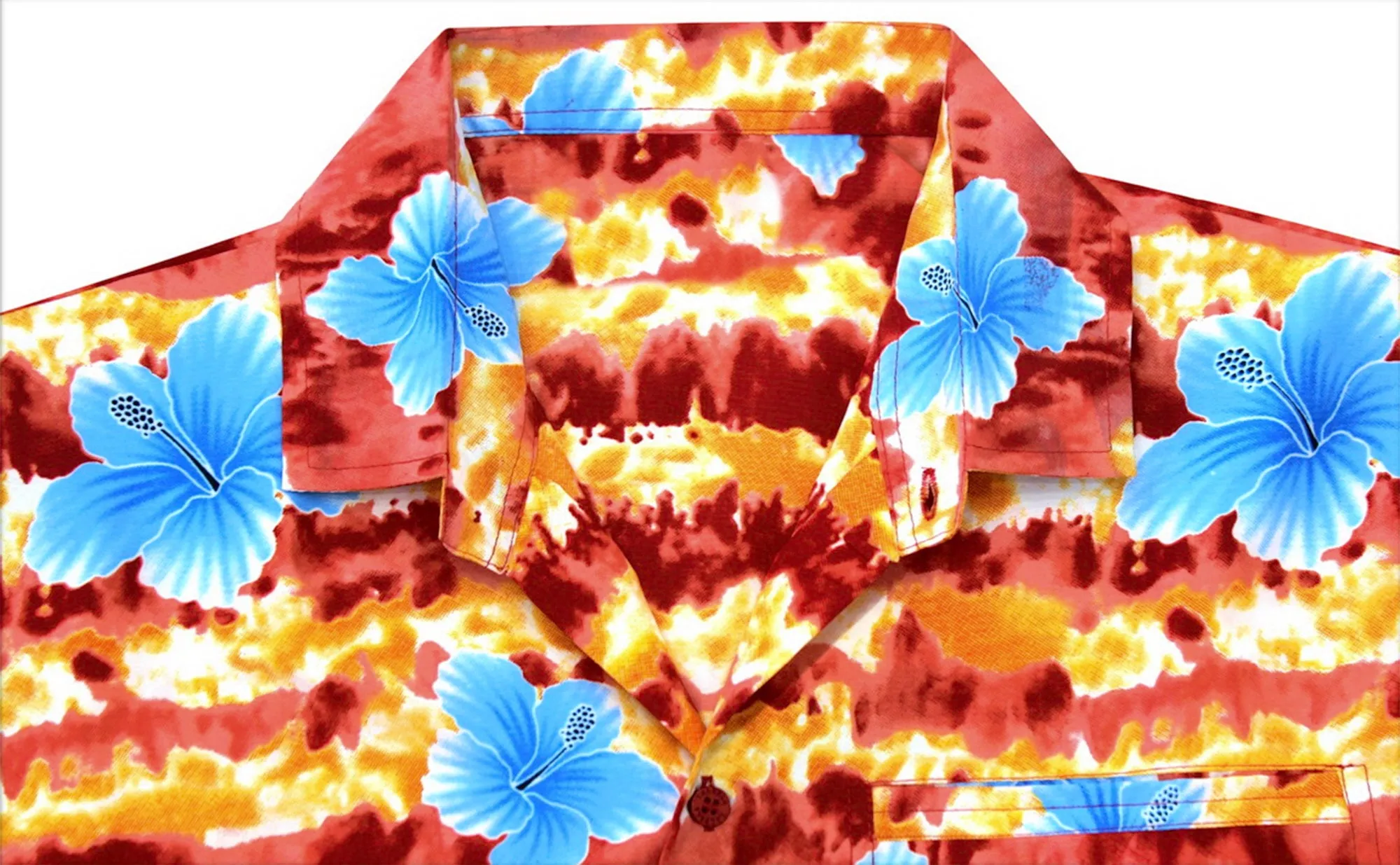 LA LEELA Shirt Casual Button Down Short Sleeve Beach Shirt Men Aloha Pocket Blood Red_W328