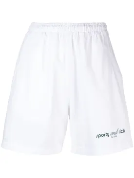 logo-print cotton track shorts