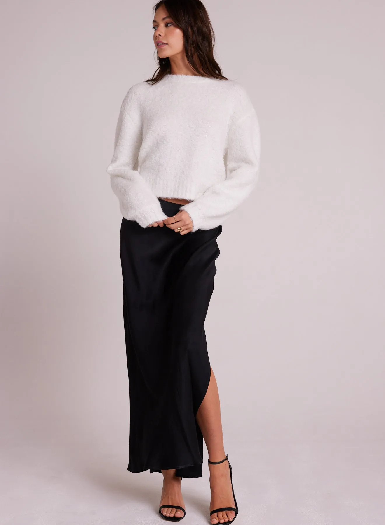 Long Sleeve Crew Sweater - Winter White