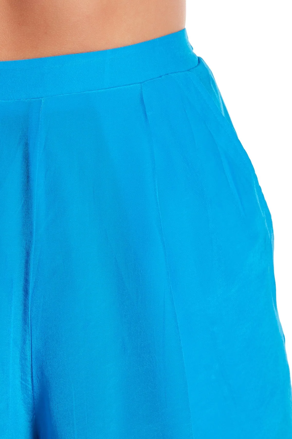 Loungewear Silk Shorts in Santorini