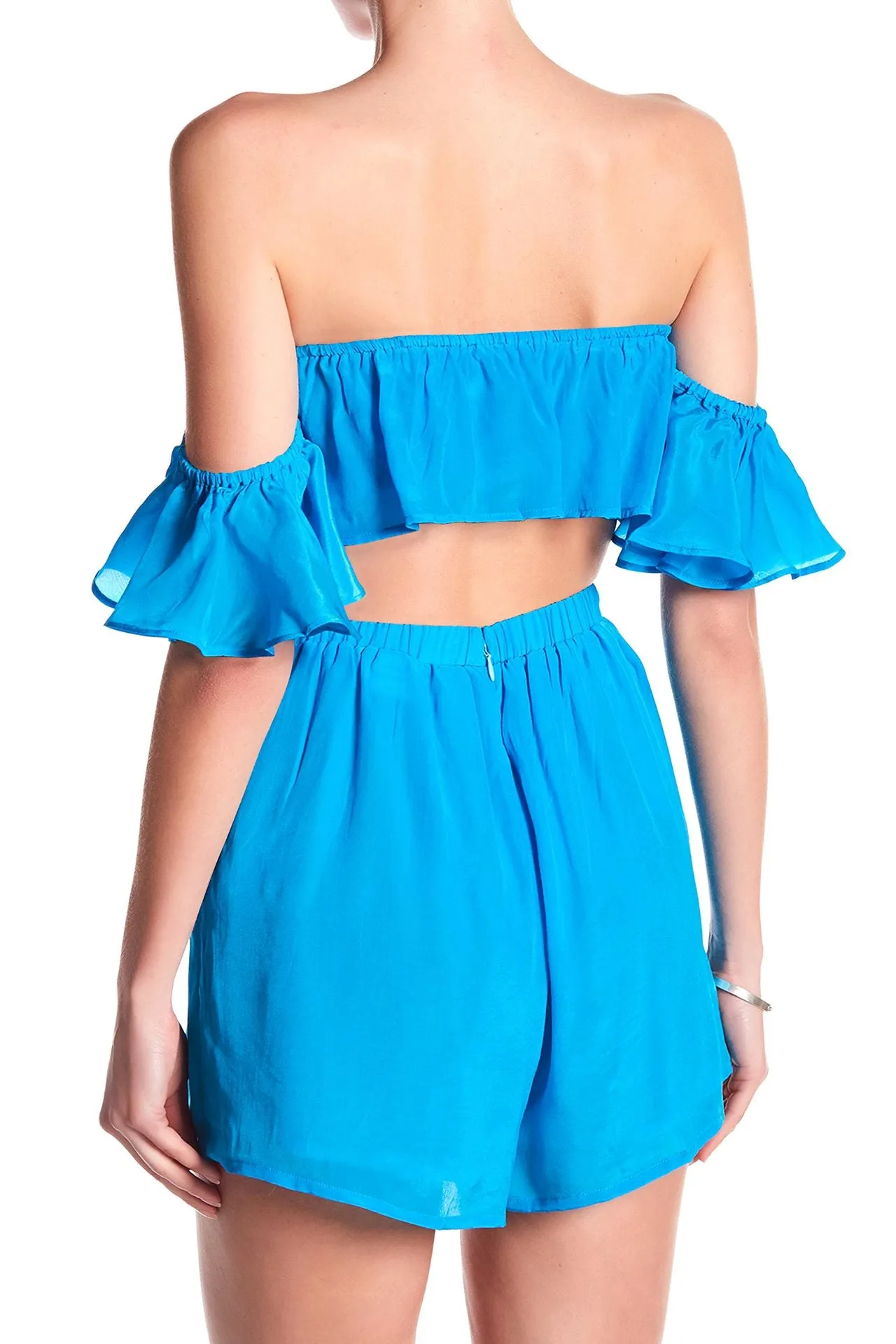 Loungewear Silk Shorts in Santorini