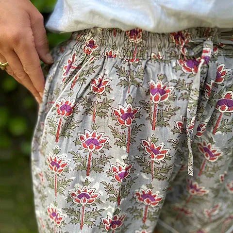 Maharaja Block Print Grey Shorts