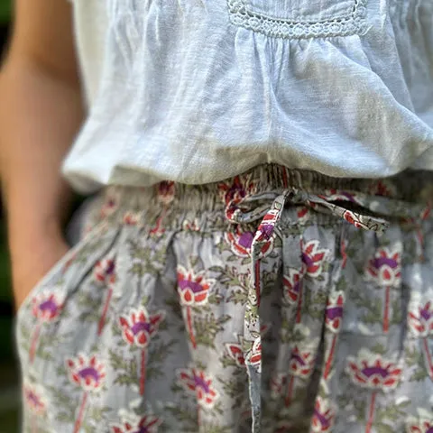 Maharaja Block Print Grey Shorts
