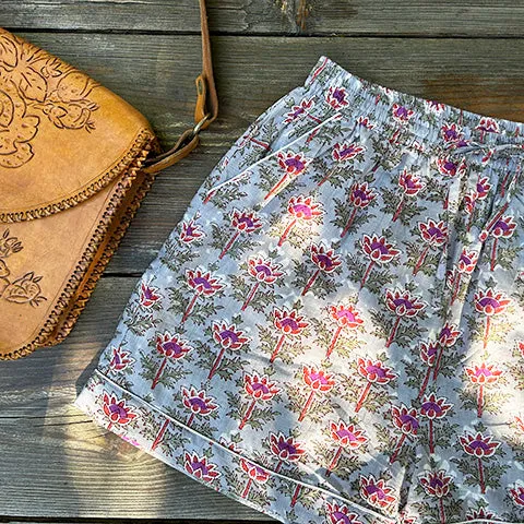 Maharaja Block Print Grey Shorts