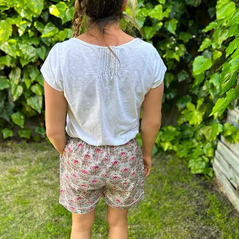 Maharaja Block Print Grey Shorts