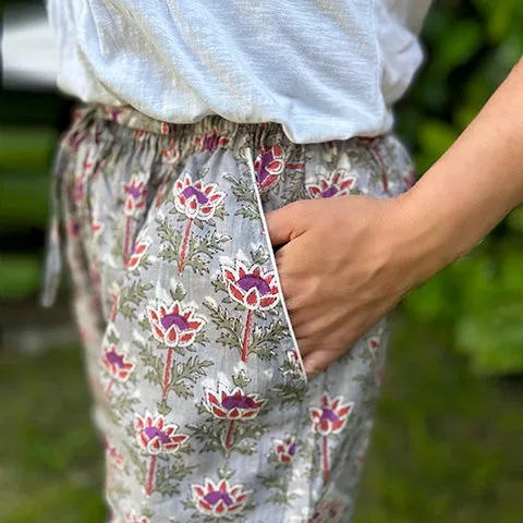 Maharaja Block Print Grey Shorts