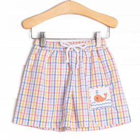 Make Waves Smocked Swim Trunks, Blue