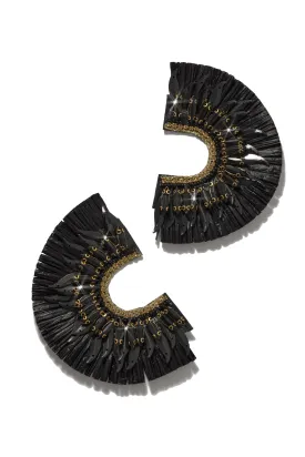 Maldives Muse Statement Hoop Earring - Black