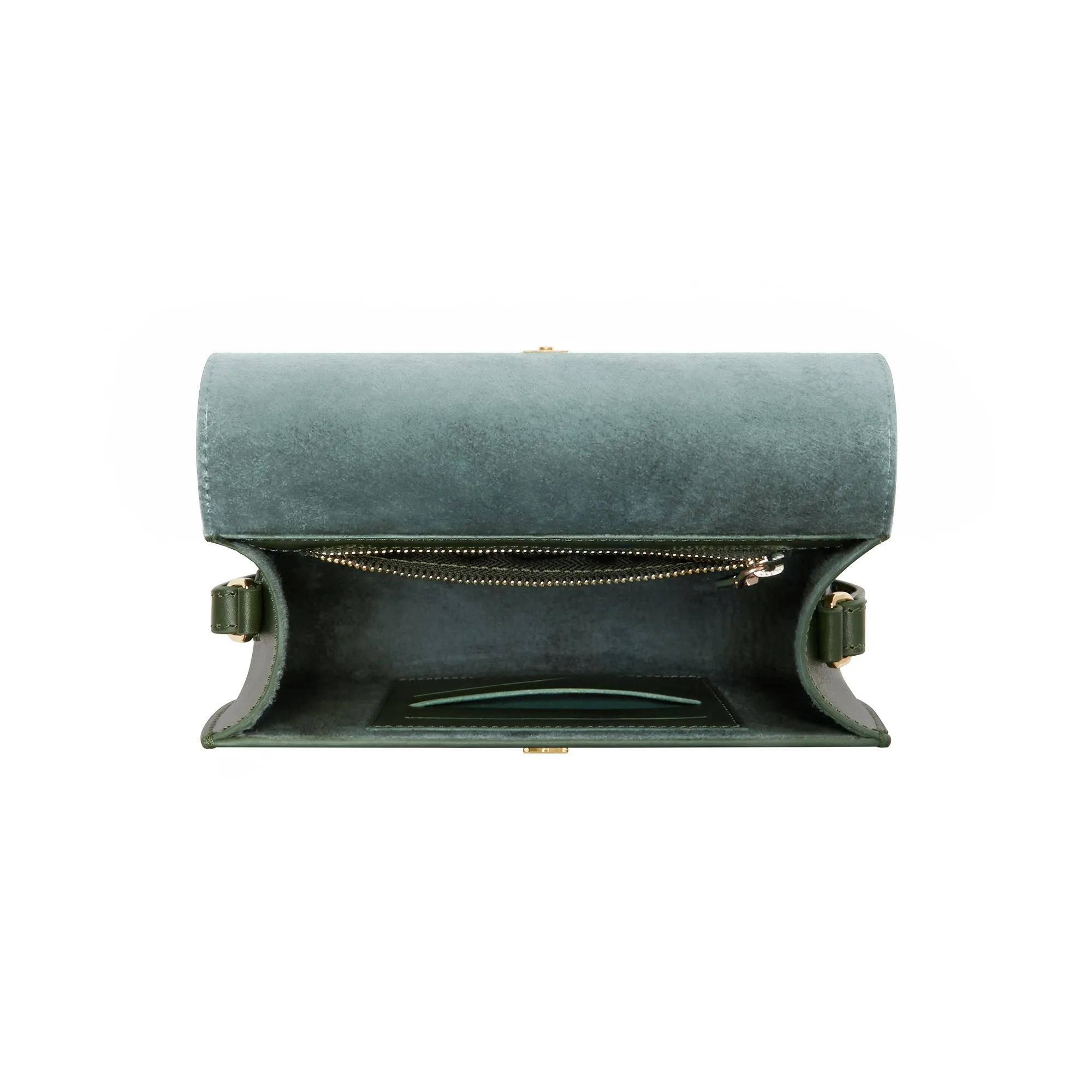 Montmartre Manon green vegetable tanned leather crossbody bag