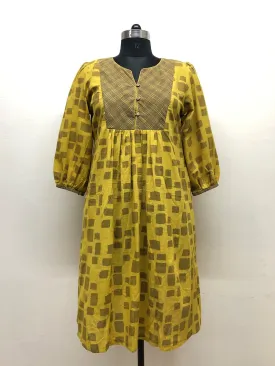 Mustard Yellow Cotton Dress