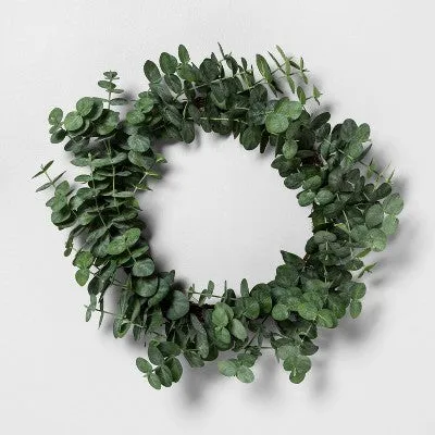 New - 24" Faux Eucalyptus Wreath - Hearth & Hand with Magnolia