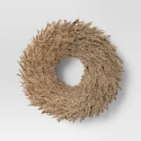 Open Box - Pampas Preserved Dried Wreath Brown - Threshold