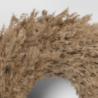Open Box - Pampas Preserved Dried Wreath Brown - Threshold
