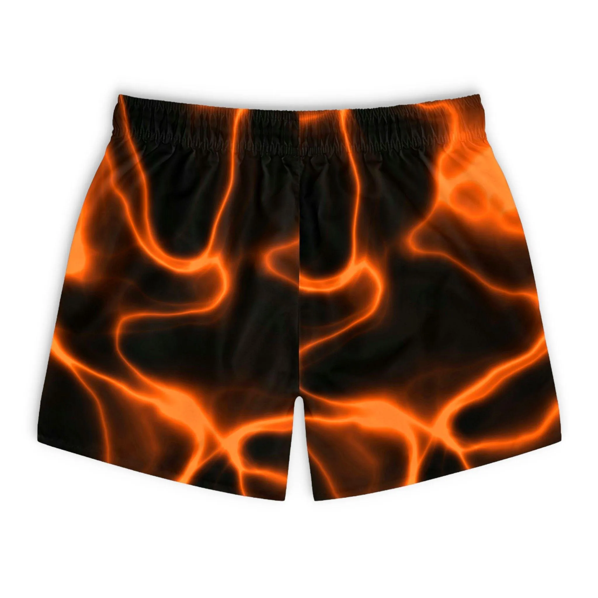 Orange Lava Swim Trunks For Men