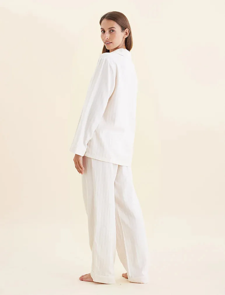 Papinelle - Super Soft Brushed Herringbone PJ Set | Oatmeal