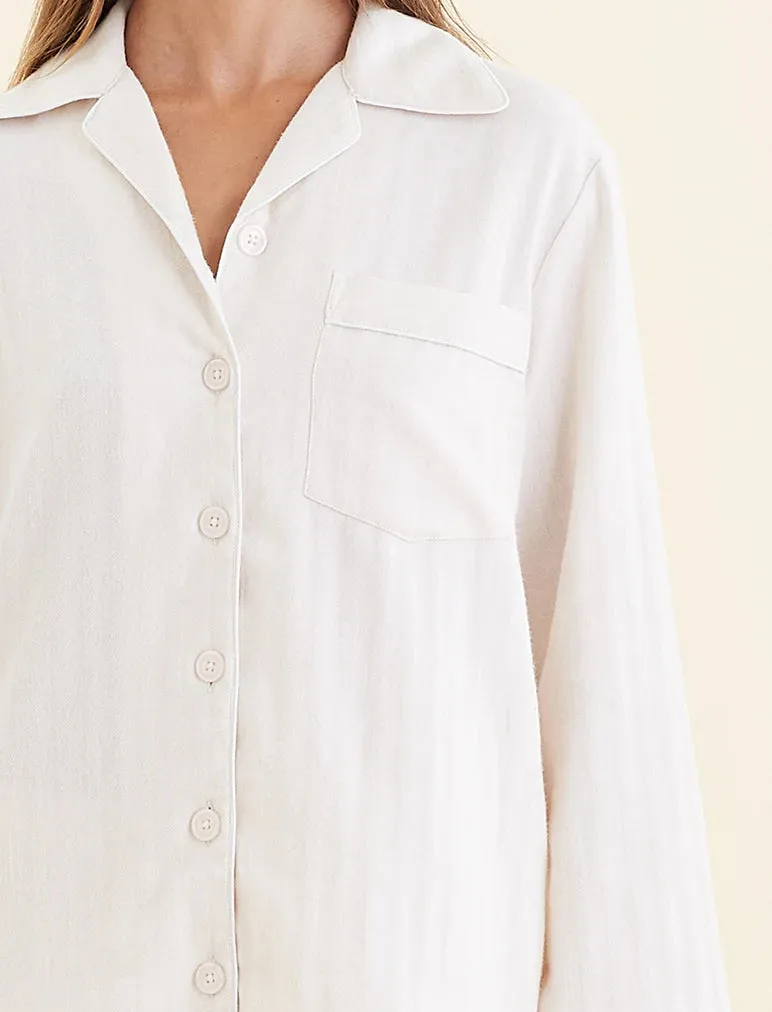 Papinelle - Super Soft Brushed Herringbone PJ Set | Oatmeal