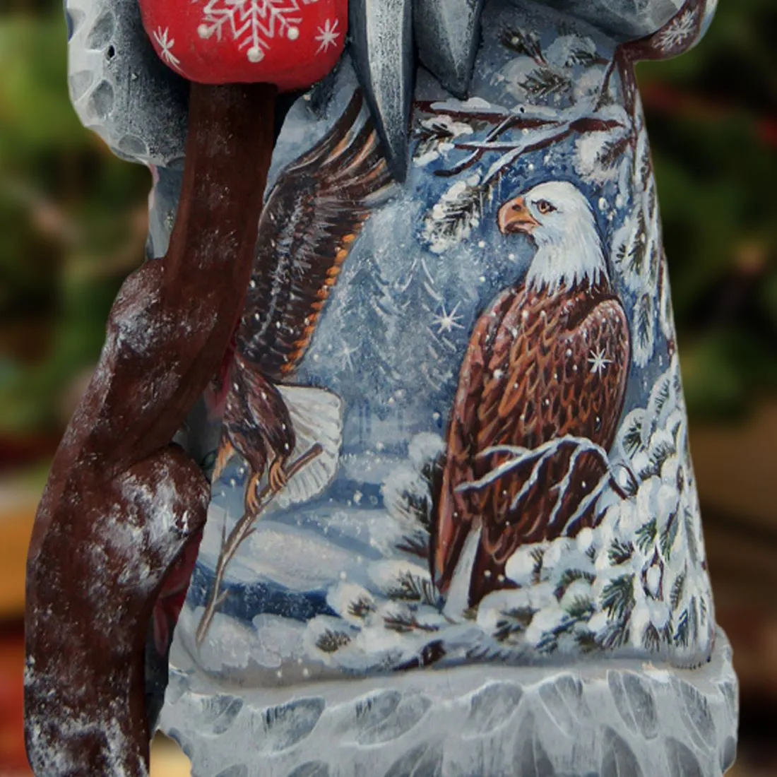 Polar Friends Santa Hand-Painted WOODCARVED Masterpiece by G. DeBrekht - Wildlife Holiday Decor - 8215112-1