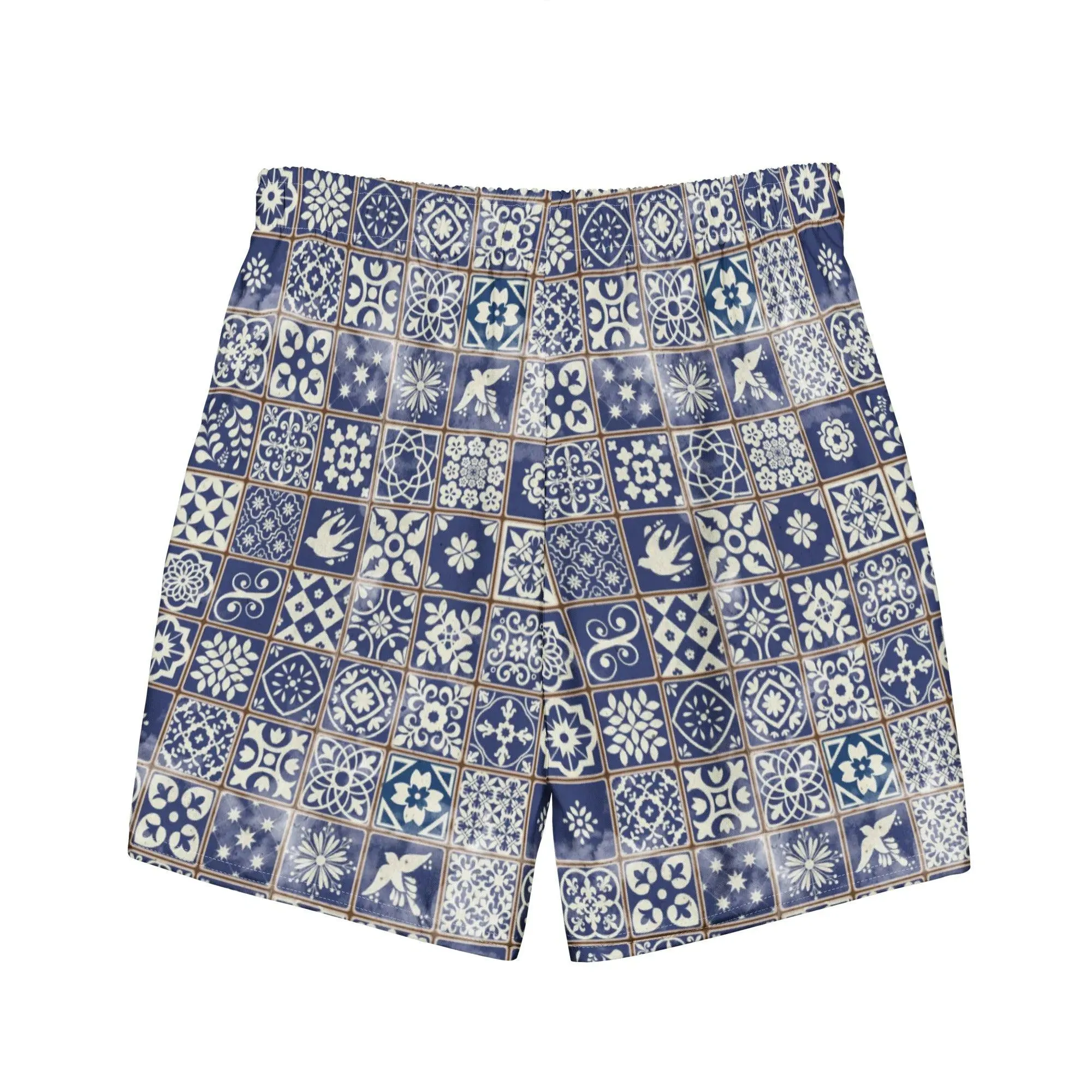 Portuguese Azulejo Tile Recycled Men's Swim Trunks