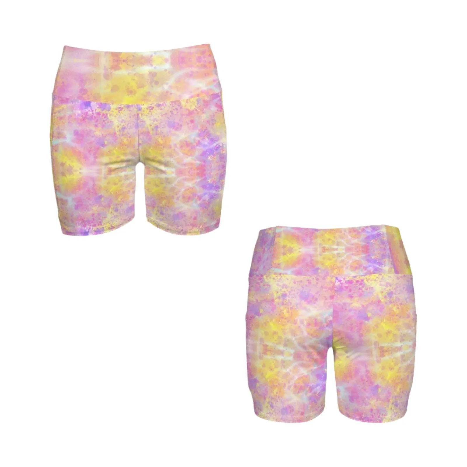 Pretty Pastels Yoga Shorts with Pockets up to 5 XL (FWS)